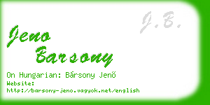 jeno barsony business card